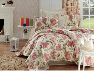 Set cuvertura pat CARE, roz, bumbac, 160x235 cm, cu fata de perna