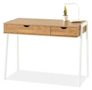 Masă PC Land (stejar + alb). Promo -18%. 1109776