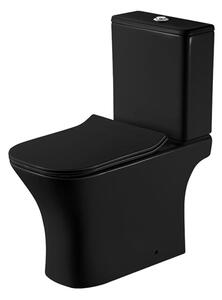 Vas WC cu rezervor negru mat T2065, capac cu inchidere lenta si armatura incluse
