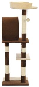 Ansamblu de joacă pisici, stâlpi din sisal, bej și maro, 127 cm