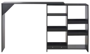 Masă de bar cu raft mobil, negru, 138x39x110 cm