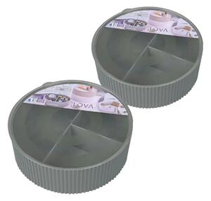 Set 2 organizatoare LV225, gri antracit, plastic, 6x19 cm