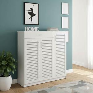 Dulap Pantofi Sante 30 Perechi Alb 120x37x123 cm