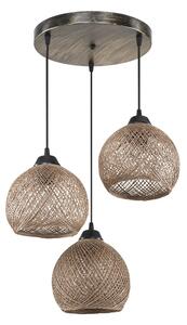 Lustra cu trei lumini PWL-1121, E27 maro, 40x75 cm