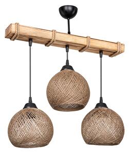 Lustra cu trei lumini PWL-1120, E27 nuc-bej 50x18x63 cm