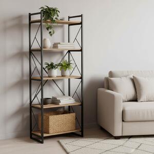 Biblioteca Baker nuc-negru 66x34x180cm