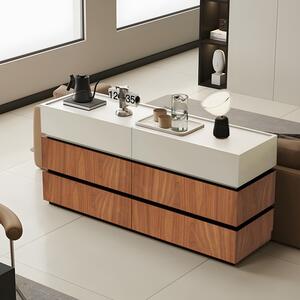 Comoda Sonlen cu sertare din MDF nuanta nuc-bej 120x40x72 cm