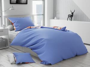 Lenjerie de pat din bumbac flanelat Culoare Albastru, GEORGE + husa de perna 40x50 cm gratuit