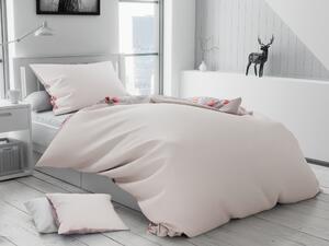 Lenjerie de pat din bumbac flanelat Culoare Gri, CHERRY + husa de perna 40x50 cm gratuit