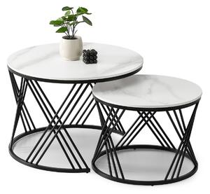 Măsuță de cafea Rimini (marmură albă + negru). Promo -13%. 1111684