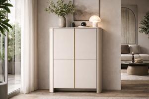 Comodă înaltă Sorrenti 103 cm - cashmere / auriu