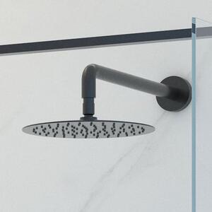 Oltens Vindel cap de duș 30x30 cm rotund negru mat 37000300