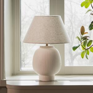 Globen Lighting Lampa de masă Lorenzo la Lighting, bej, înălțime 46 cm, ceramică, Bej, Camera de zi / sufragerie, Ceramică, Scandinavă