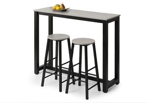 Set masă scaune pentru sufragerie Remma (beton + negru) (pentru 2 persoane). Promo -18%. 1111872