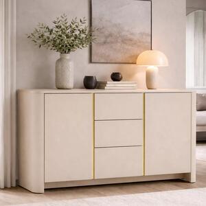 Comodă Sorrenti 168 cm cu sertare - cashmere / auriu