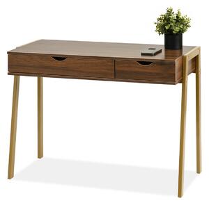 Masă PC Land (nuc + auriu). Promo -16%. 1109778