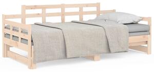Pat extensibil de zi, 2x(90x190) cm, lemn masiv de pin