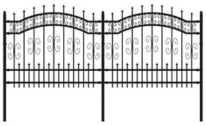 Gard grădină cu vârfuri negru 140 cm oțel vopsit electrostatic