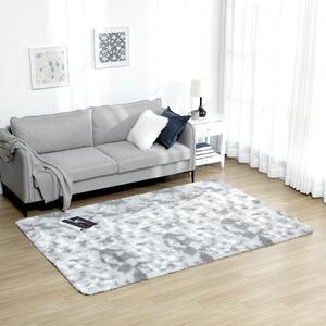 HOMCOM Covor Modern Gri Deschis 230x160cm, Textură Moale Poliester, Ideal pentru Dormitor, Living, Sufragerie | Aosom Romania