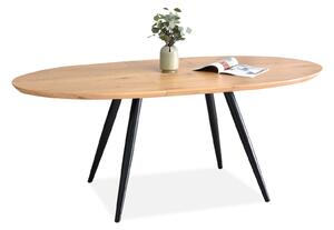 Masă de sufragerie Lisbon (stejar + negru). Promo -16%. 1111752