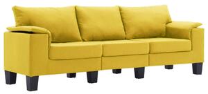 Canapea cu 3 locuri, galben, material textil