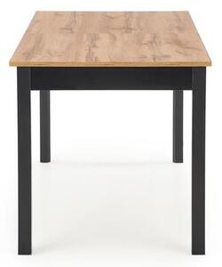 Masă de sufragerie extensibilă 124-168 cm Guliv (negru + stejar wotan) (pentru 4 6 persoane). 1048905