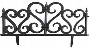 Gard de gradina, plastic negru, set 4 buc, 59.5x37 cm