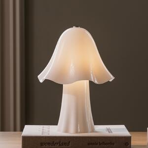 Globen Lighting Lampa de masă „Bello”, albă, înălțime 30 cm, sticlă/metal, Alb, Camera de zi / sufragerie, Sticlă, Scandinavă