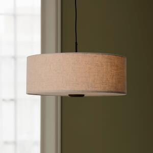 Globen Lighting Lampă suspendată Bosco 55, bej, Ø 55 cm, țesătură, reglabil, Bej, Camera de zi / sufragerie, Țesătură / Textil, Scandinavă