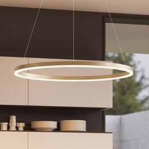 Arcchio Lampă suspendată LED Albiona, bej, 1 inel, Ø 80 cm, reglabil, Bej, Bucătărie, Metal, Modern