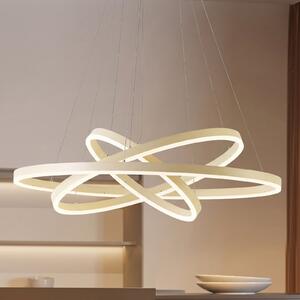 Arcchio Lampă suspendată LED Albiona, bej, 3 inele, Ø 80 cm, reglabil, Bej, Camera de zi / sufragerie, Metal, Modern