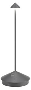 Zafferano Lampa de masă cu baterie Pina 3K LED, gri închis, IP54, reglabil, Gri, Camera de zi / sufragerie, Aluminiu, Modern