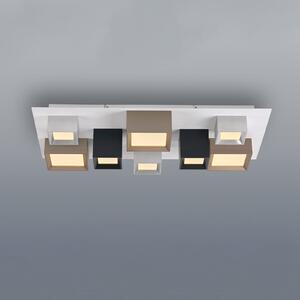 PURE Plafonieră LED Manhattan, multicoloră, 8 becuri, CCT, reglabil, Multicolor, Hol, Aluminiu, Modern