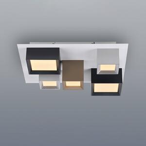 PURE Plafonieră LED Manhatten, multicoloră, cu 5 becuri, CCT, reglabil, Multicolor, Hol, Aluminiu, Modern