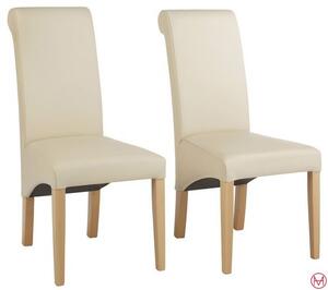 Set 6 scaune Rito bej piele ecologica 47,5/68,5/101 cm