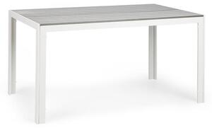 Blumfeldt Bilbao, masă de grădină, 150 x 90 cm, Polywood, aluminiu, alb/gri