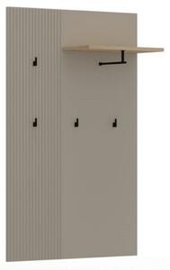 Cuier de perete hol DOMINICA, grej/stejar, PAL laminat, 85x26x133 cm