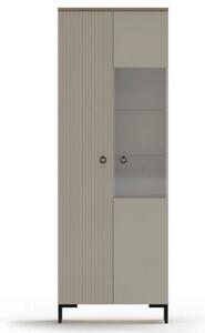 Vitrina pentru living DOMINICA, grej/stejar, PAL laminat, 70x41x199 cm