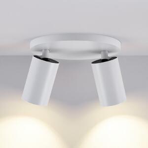 Deko-Light Spot de plafon CAN TILT, alb, Ø 20 cm, 2 becuri, metal, GU10, reglabil, Alb, Camera de zi / sufragerie, Aluminiu, Plafon semicircular cu spațiere
