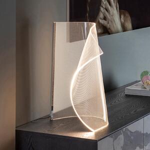 Schuller Valencia Velos II LED lampă de masă, crom, dimabil, metal, plastic, reglabil, Transparent, Camera de zi / sufragerie, Plastic, Design