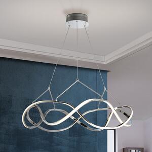 Schuller Valencia Lampă suspendată LED Molly, crom, dimabil, Ø 80 cm, reglabil, Metalic, Camera de zi / sufragerie, Metal, Modern