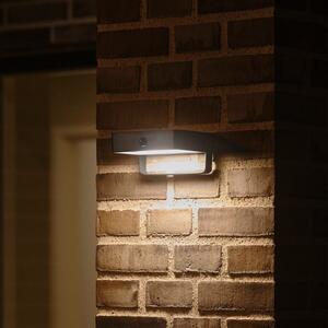 Nordlux Lumină solară LED pentru exterior Saulio, negru, aluminiu, IP44, Negru, Aluminiu, Modern, Perete unghiular