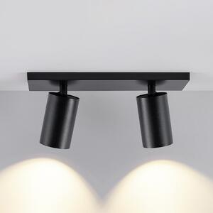 Deko-Light Spot de plafon CAN TILT, negru, 31 x 9 cm, 2 becuri, metal GU10, reglabil, Negru, Camera de zi / sufragerie, Aluminiu, Plafon semicircular cu spațiere