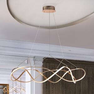 Schuller Valencia Lampă suspendată LED Molly, dimabil, Ø 110 cm, aur roz, reglabil, Auriu / Alamă, Camera de zi / sufragerie, Metal, Modern