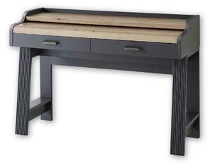 Birou JASMIN, gri grafit/stejar artisan, PAL, 120x53x84 cm