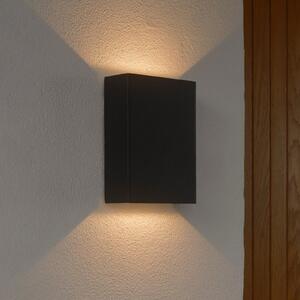 Nordlux Lampă LED pentru exterior Fold Seaside sus/jos, 10 x 15 cm, negru, Negru, Aluminiu, Modern, Perete unghiular