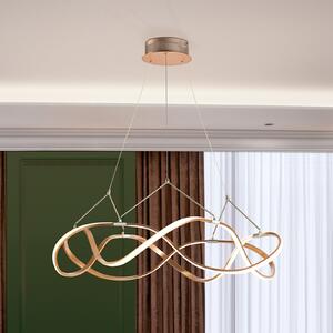 Schuller Valencia Lampă suspendată LED Molly, aur roz, dimabil, Ø 80 cm, reglabil, Auriu / Alamă, Camera de zi / sufragerie, Metal, Modern