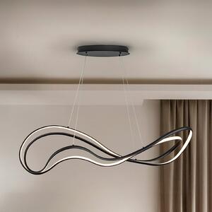 Schuller Valencia Lampă suspendată LED Danza, negru mat, metal, aluminiu, reglabil, Negru, Camera de zi / sufragerie, Metal, Modern