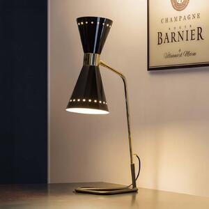 Stilnovo Lampa de masă Megafono, negru, înălțime 62 cm, metal, Negru, Camera de zi / sufragerie, Metal, Design