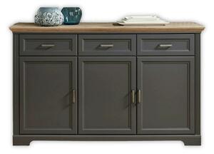 Comoda JASMIN, gri grafit/stejar artisan, PAL, 166x48x102 cm